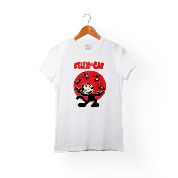 Camiseta Felix The Cat mujer Rakamandaka blanca