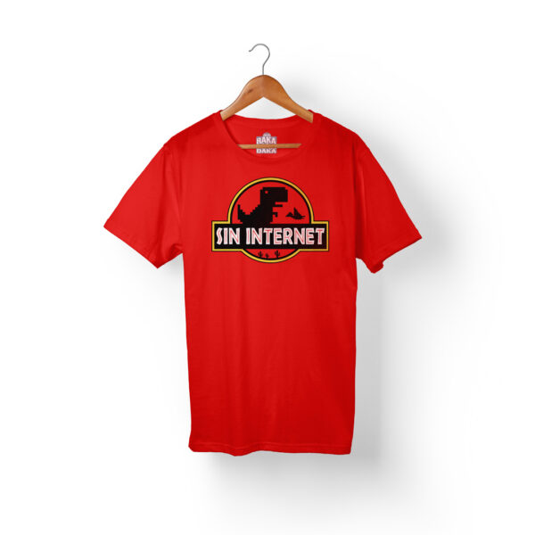 Camiseta hombre roja sin internet