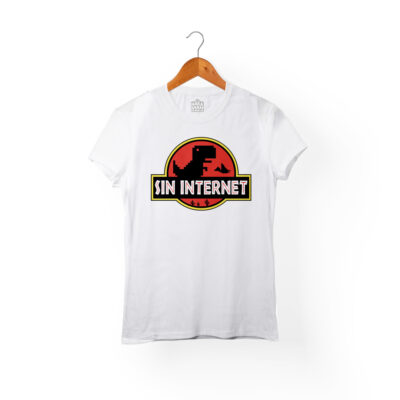 Camiseta Mujer Blanca Sin Internet