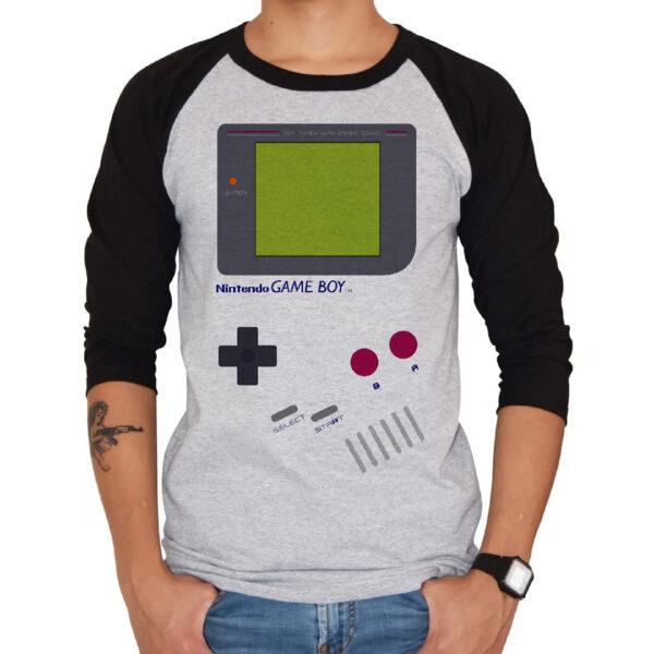 Camiseta Nintendo Gameboy Manga 3/4 Jaspe