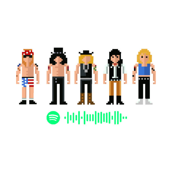 Diseño Rakamandaka Guns Roses Pixel Art