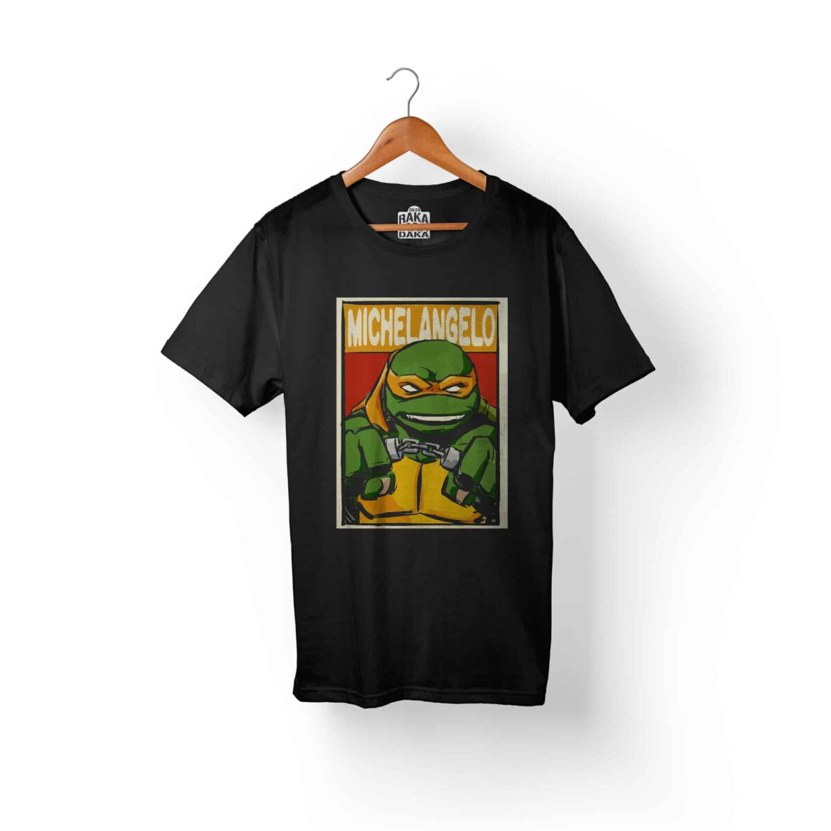 Camiseta Hombre Negra Miguel Angel Tortugas Ninja