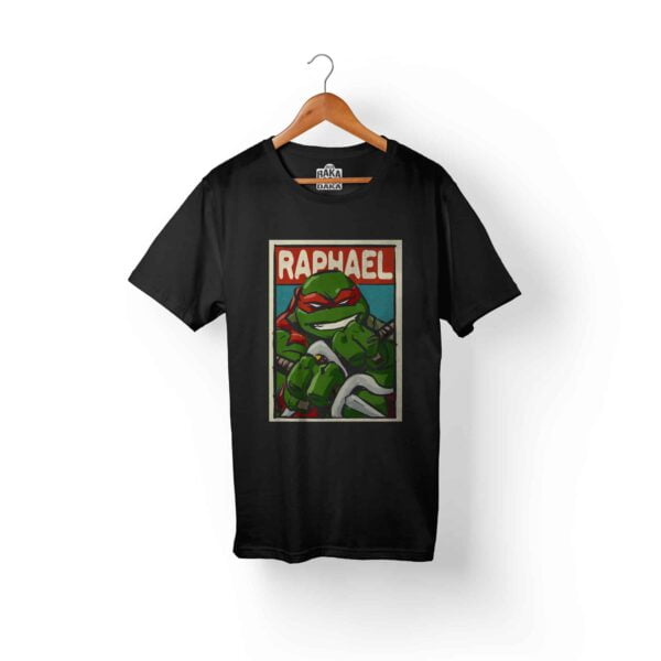 Camiseta Hombre Negra Rafael Tortugas Ninja