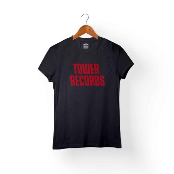 Camiseta Mujer Negra Logo Tower Records