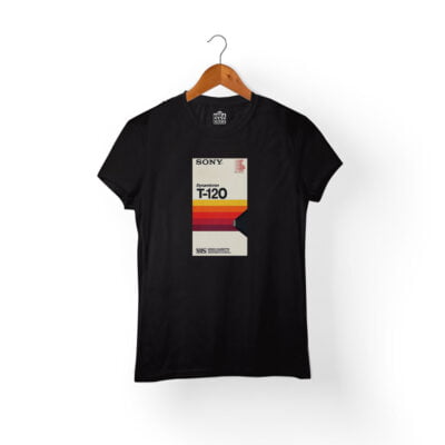 Camiseta Mujer VHS negra