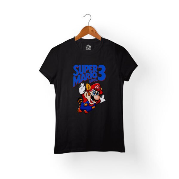 Camiseta Sper Mario 3 Negra Mujer